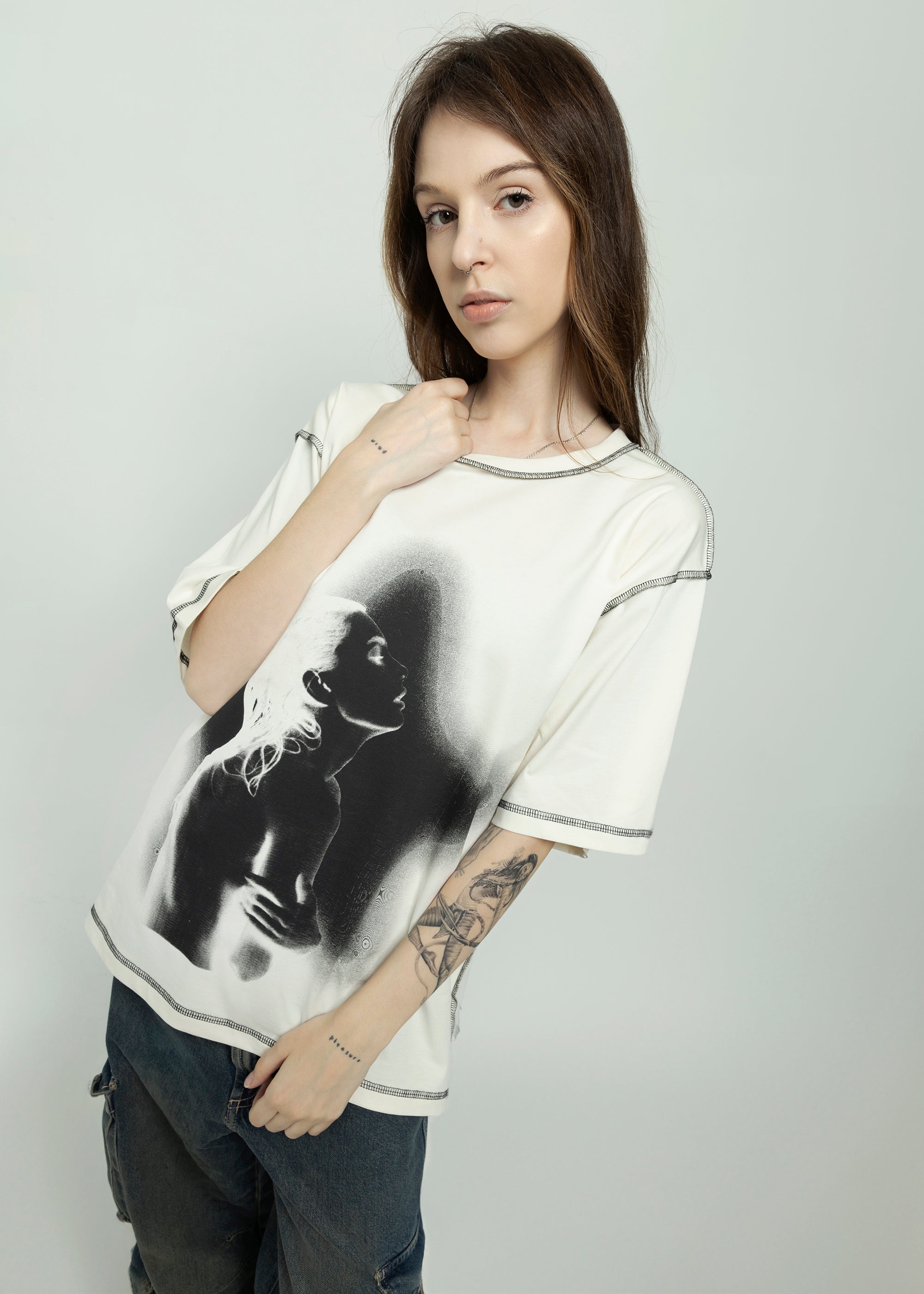 SAMPLE PROFILE ecru t-shirt