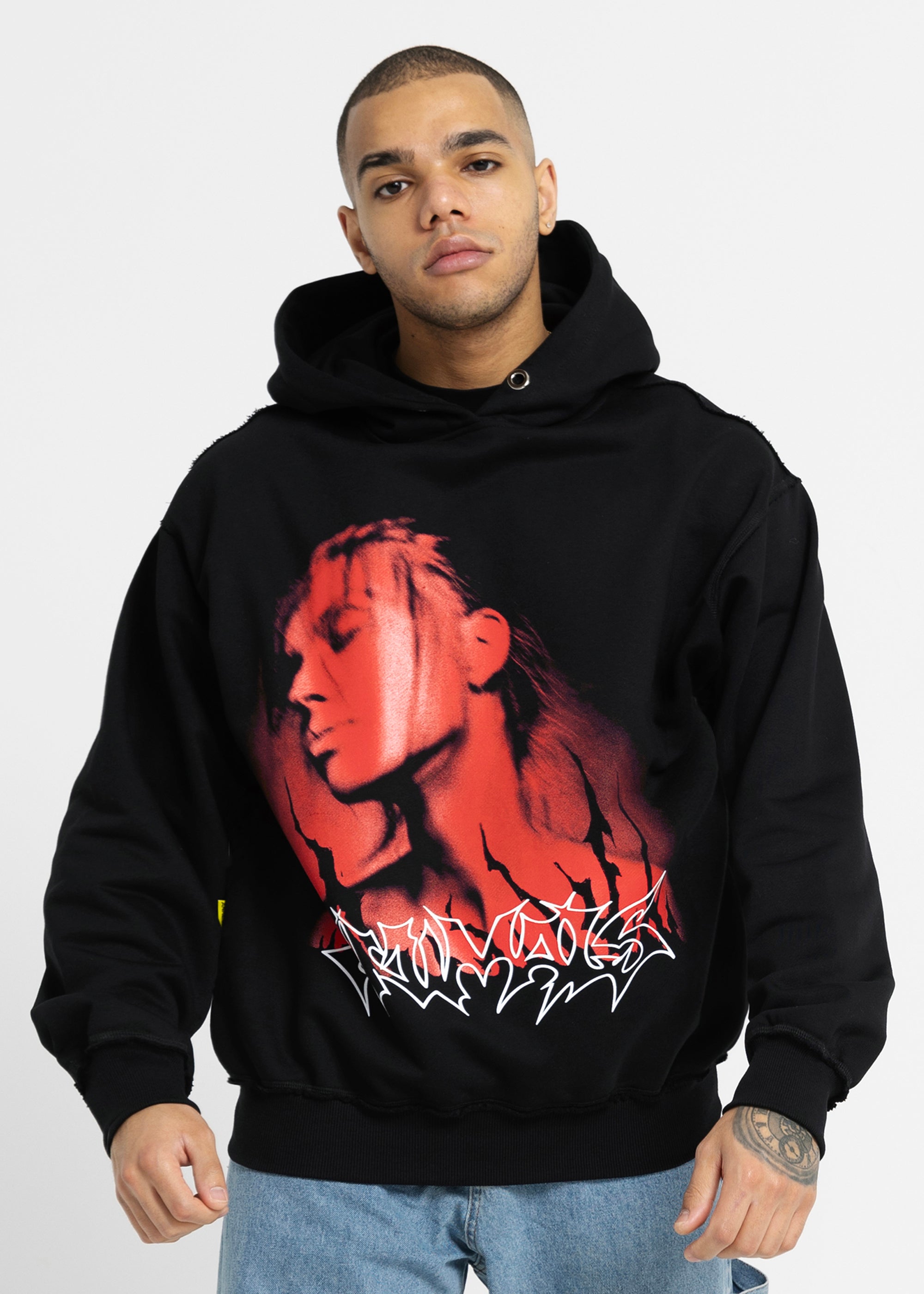 RED GRAFFITI black hoodie