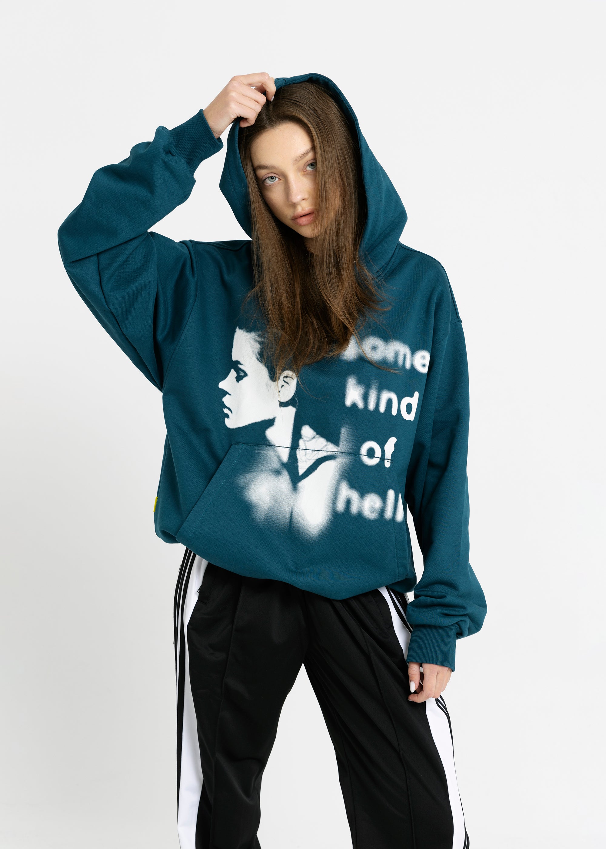 HELL teal hoodie