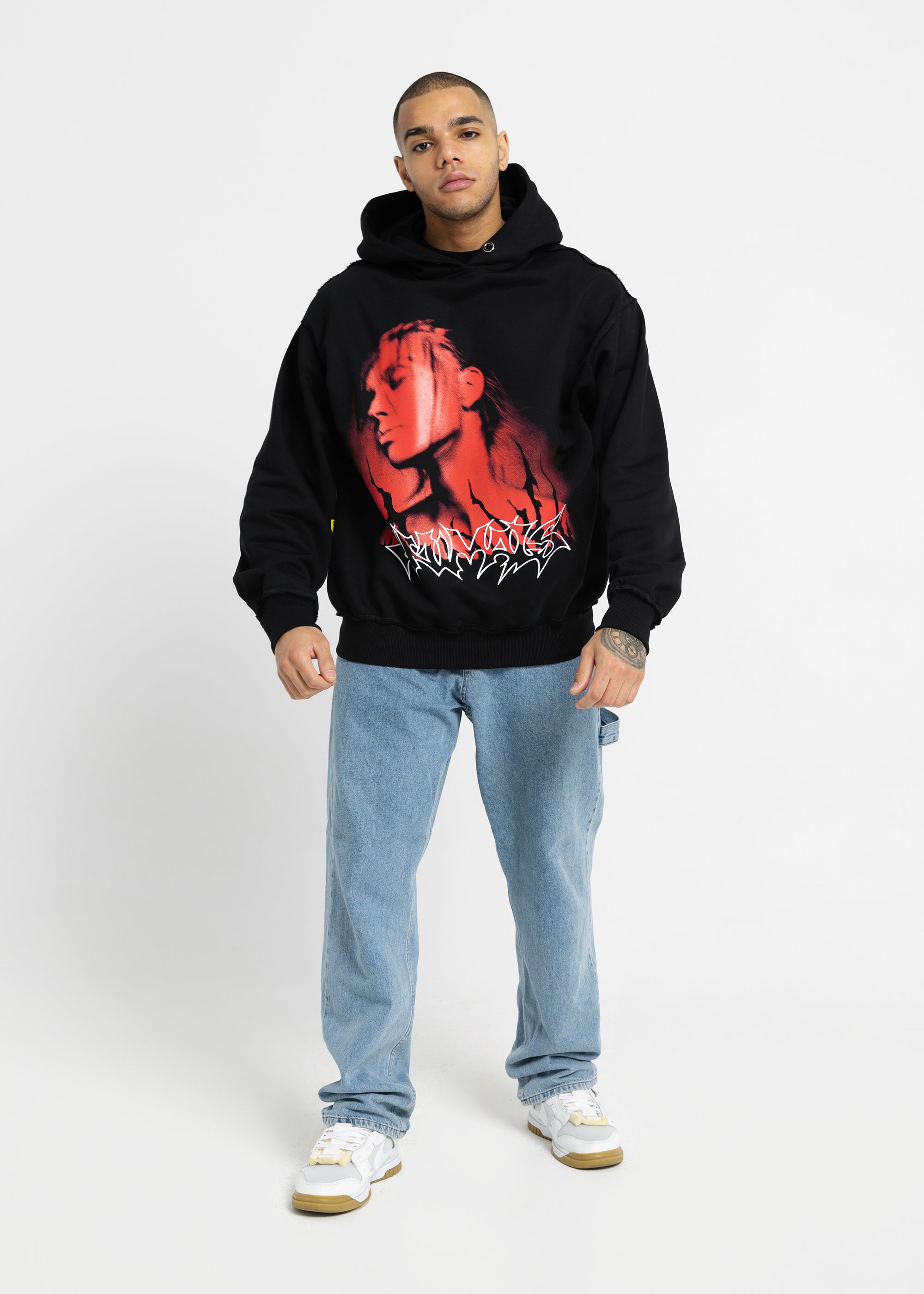 RED GRAFFITI black hoodie