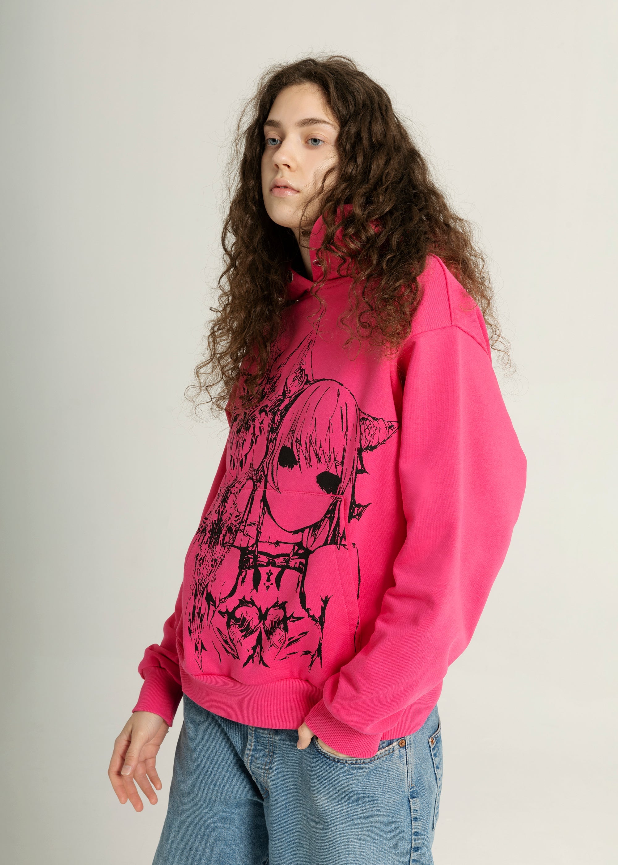 SAMPLE ANIME pink hoodie