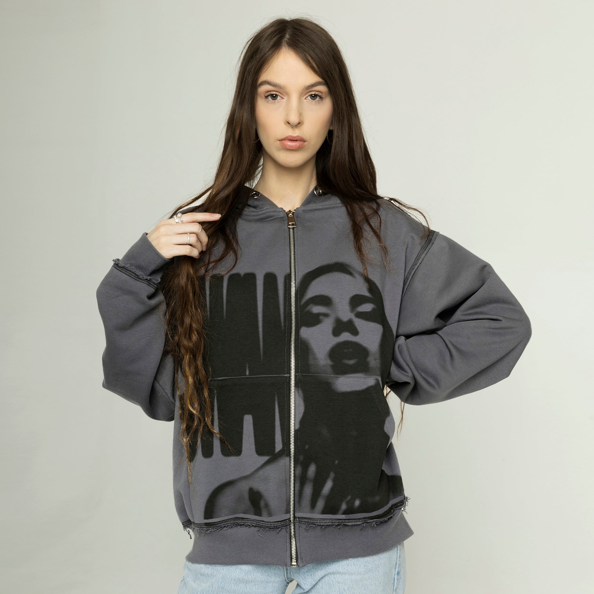 SAMPLE SWAN zipped hoodie