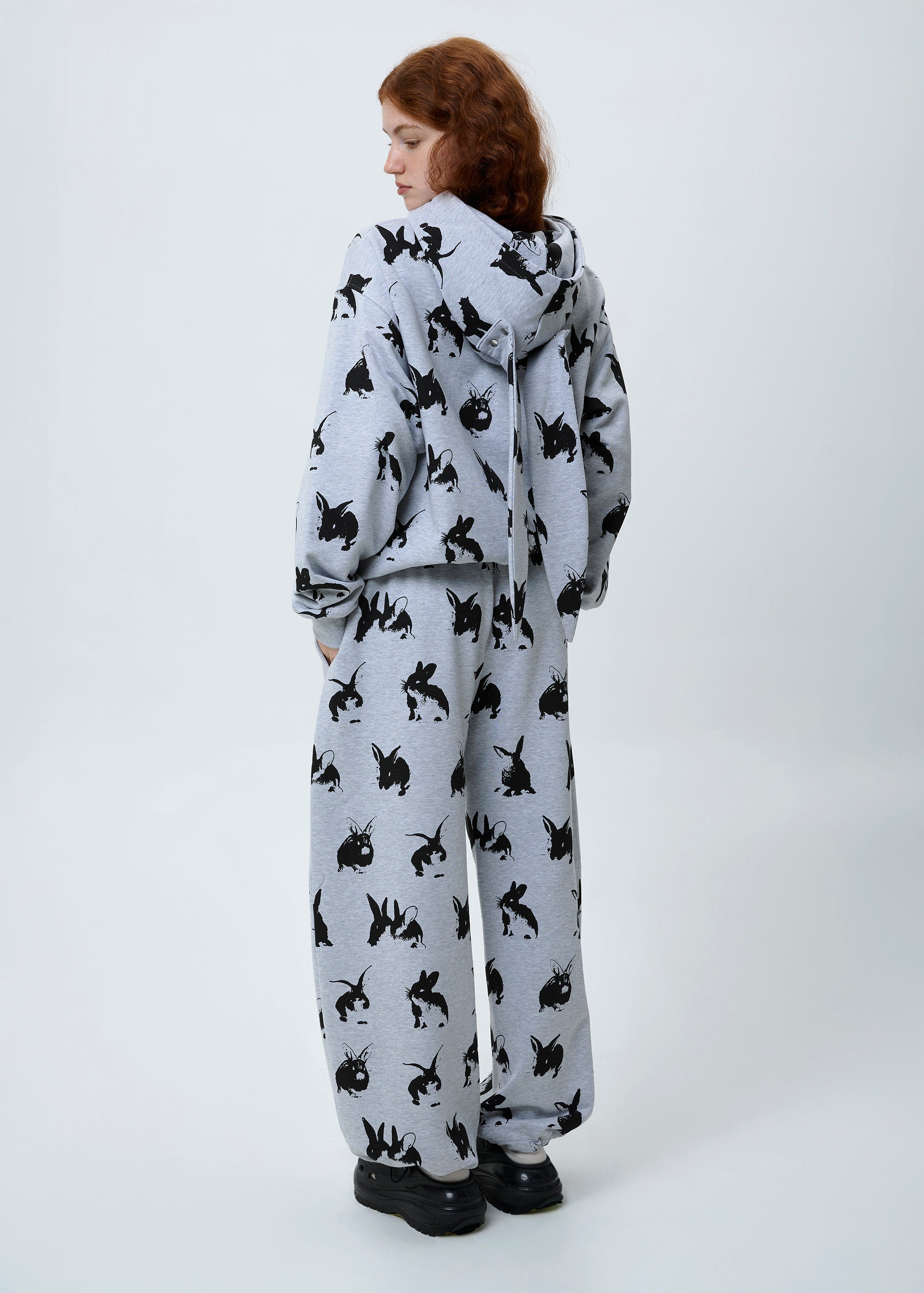 RABBIT grey zipped hoodie