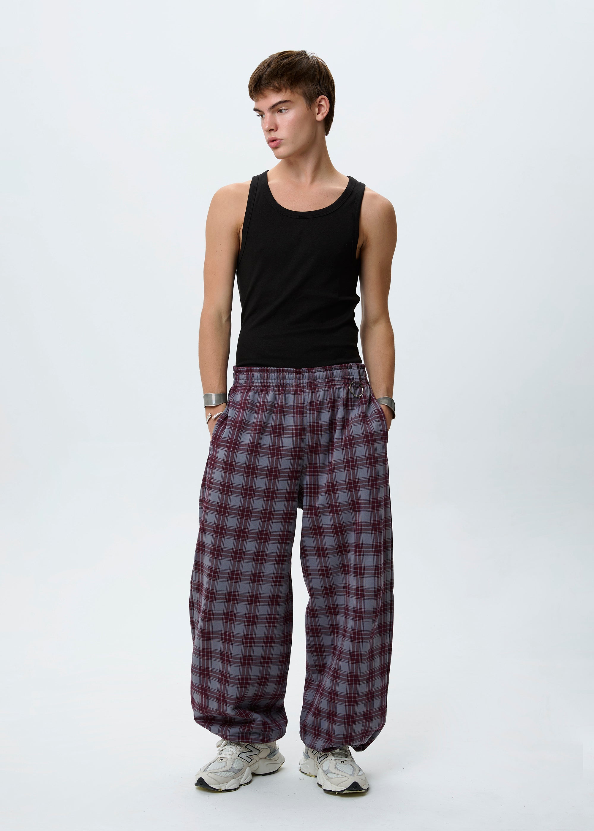 BUBBLE TARTAN grey sweatpants