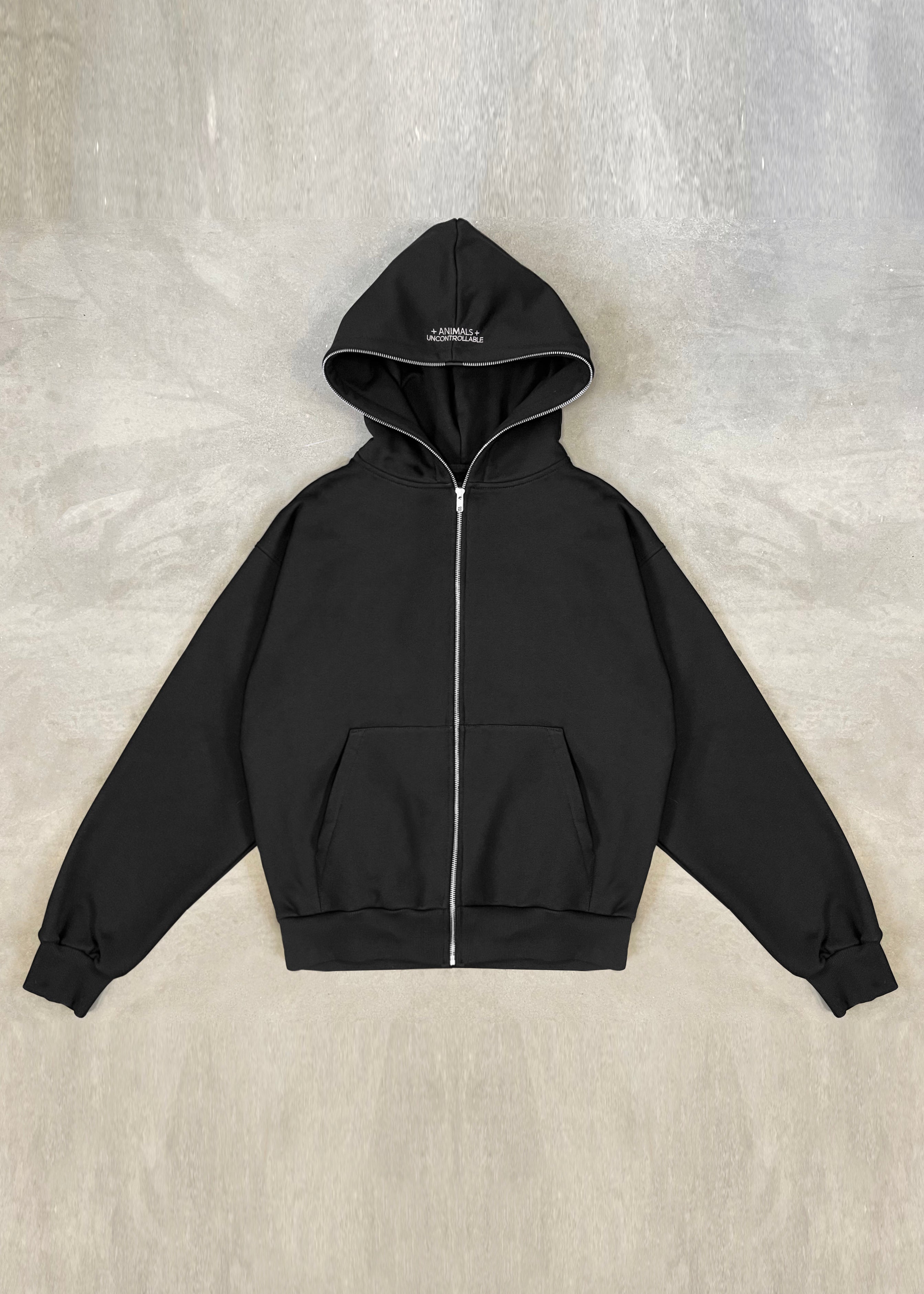 BASIC black fullzip hoodie